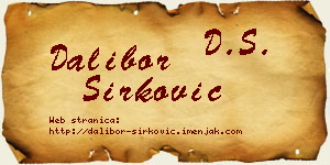 Dalibor Sirković vizit kartica